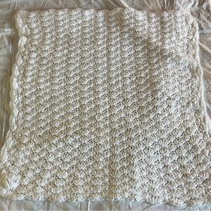 White Crochet‎ Handmade Baby Stroller Crib Blanket